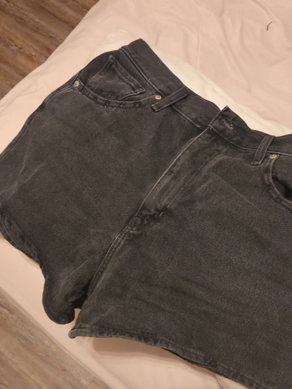 Levi's High-Waist Black Denim Shorts